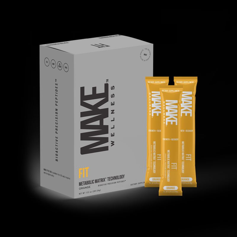 Make Wellness FIT bioactive peptide stick packs · Orange